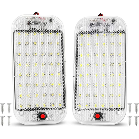 Aougo - led Interior Light 10W 48 led Universal Bright Interior Lights with On/Off Switch for 12V-85V Car Van Truck Truck Motorhome Boat Caravan