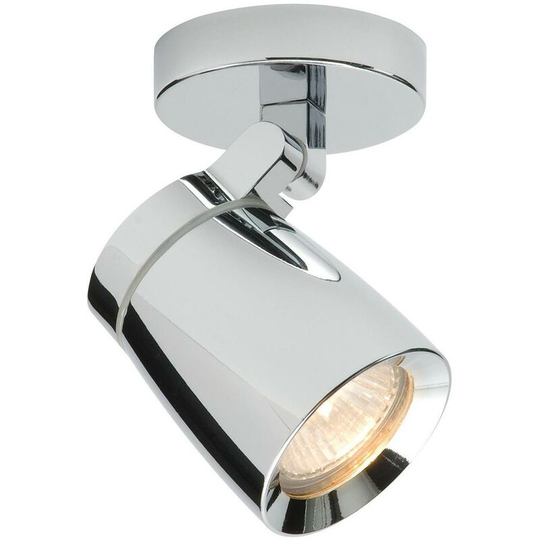 Endon Knight - 1 Light Bathroom Adjustable Spotlight Chrome, Clear Glass IP44, GU10