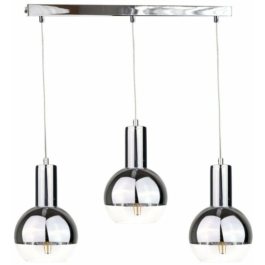 Keter Ice Bar Pendant Ceiling Light Silver, 60cm, 3x E27