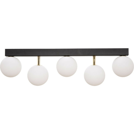 Zumaline Ali Bar Globe Ceiling Light, Black, Gold, 5x G9