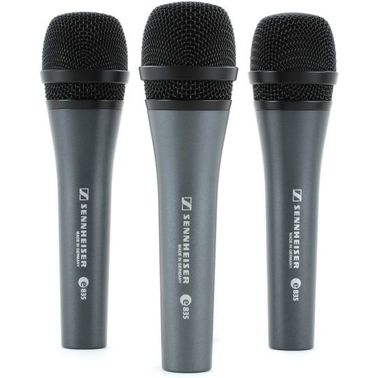 Sennheiser e835 Cardioid Vocal Microphone 3 Pack