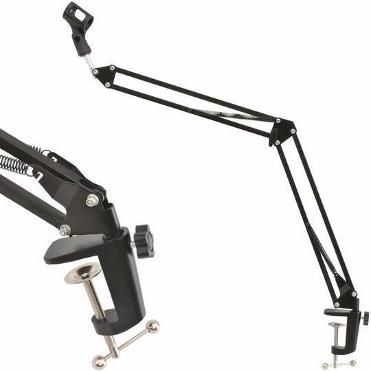 Large 360° Adjustable Studio Microphone Boom Arm Swivel Broadcast Scissor Stand
