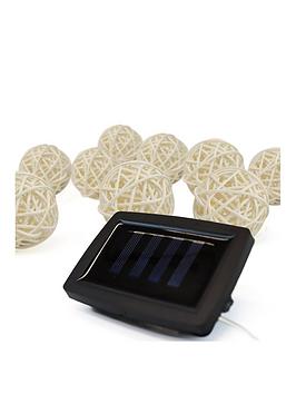 Gardenwize Wicker Ball Solar String Lights