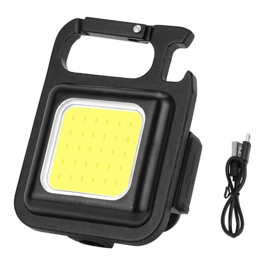 Small Portable Keychain LED Work Light, 500 Lumens COB Work Light, Magnetic Base Mini Inspection Light with Bottle Hook, 3 Light Modes, Rechargeable
