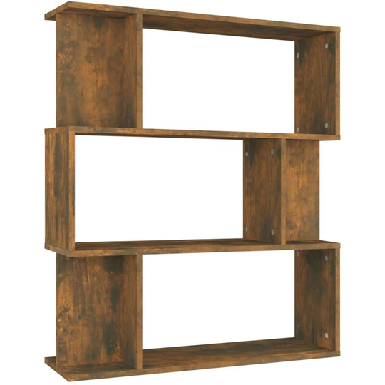 Book Cabinet/Room Divider Smoked Oak 80x24x96cm Engineered Wood Vidaxl Brown