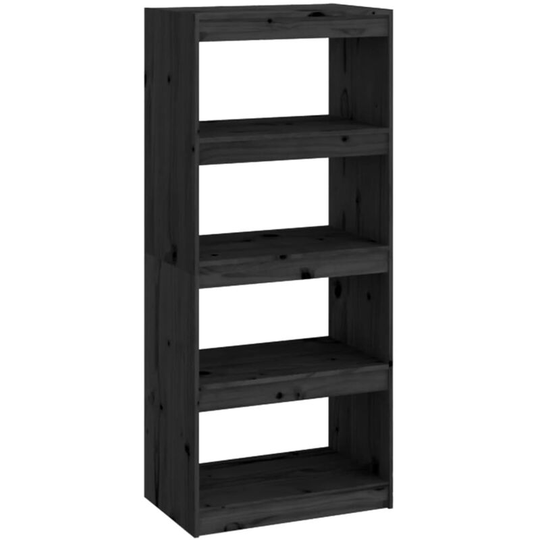 Vidaxl - Book Cabinet/Room Divider Black 60x30x135.5 cm Solid Wood Pine Black