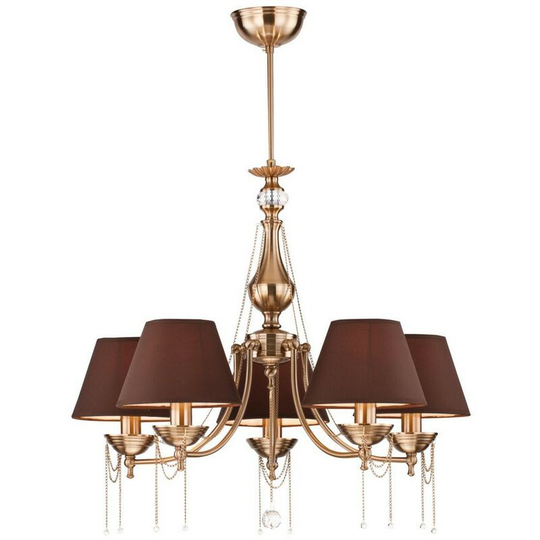 Maytoni Lighting - Chester Chandelier Brass, Brown Shades, 5 Light, E14