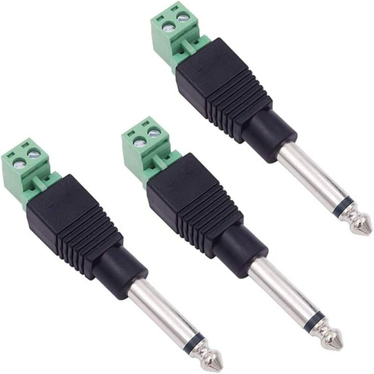 3 pcs 6.35mm replacement repair jack ts 2 poles mono male 1/4 6.35mm welding terminal for microphone loudspeaker