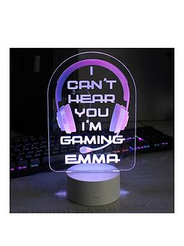 The Personalised Memento Company Printed Led Light - Gaming Girls
