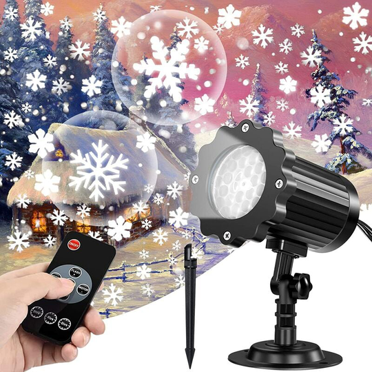 LED Christmas projector, Snowflade Projector Interior Outdoor, waterproof projector lights with remote control for Christmas Decoration Wedding