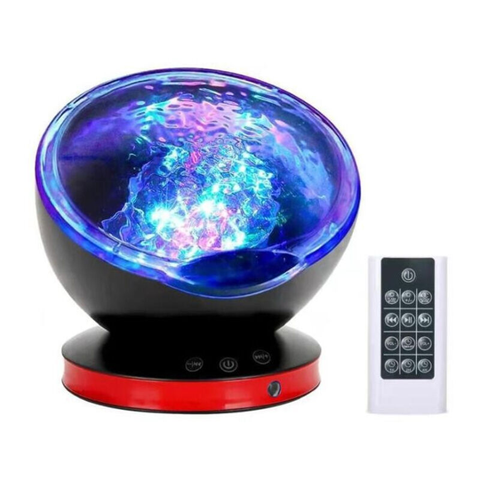 Bearsu - led Projector Simulate Ocean Waves, Kids Night Light, 7 Color Modes, Remote Timer, Bedside Lamp for Baby, Kids and Adults, Bedroom Decor,