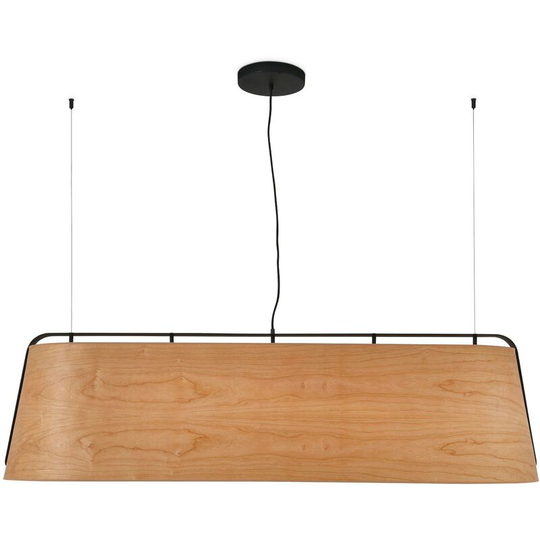 Faro Stood - 5 Light Ceiling Pendant Bar Black And Cherry Wood, E27