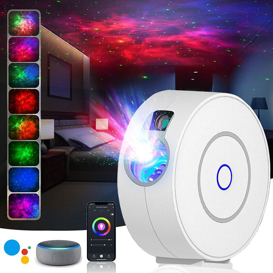 Thsinde - Galaxy Projector, Star Projector Night Light with Timer Function/Voice Control/APP Control, led Projector Light with 16 Colors rgb Dimming