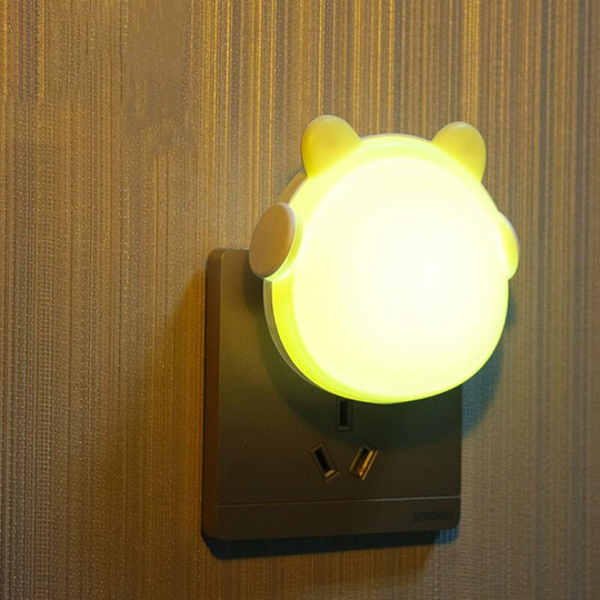 Aougo - 2Pcs Kids Night Light, Baby Room Night Lamp, Automatic Orientation Light, Kids Bear Night Lamp for Kid's Room, Bedroom, Kitchen, Bathroom,