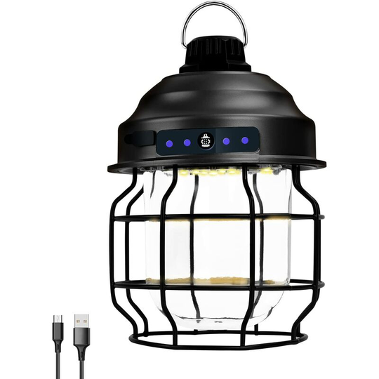 Aougo - Outdoor led Camping Lantern, 3600mAh Battery, Vintage Style Garden Decorations with 3 Lighting Modes, Outdoor Led Camping Lamp, Suitable for