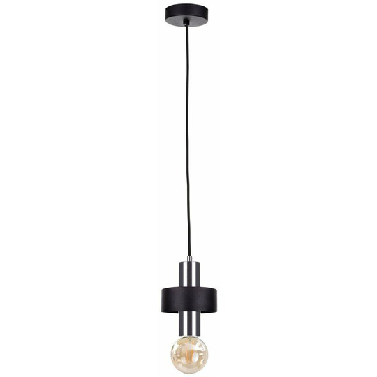 Keter Unica Slim Pendant Ceiling Light Black, Silver, 12cm, 1x E27