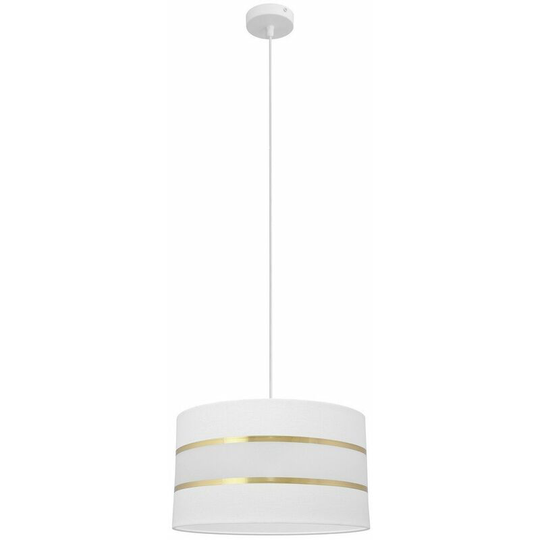 Helam Helen Cylindrical Pendant Ceiling Light White, Gold 35cm
