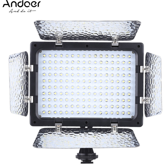 Andoer - W160 Video Photography Light Lamp Panel 6000K 160 LEDs for dslr Camera dv Camcorder