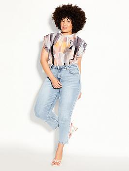 City Chic Harley Most Wanted Jean - Light Denim Blue, Light Denim, Size 14, Women