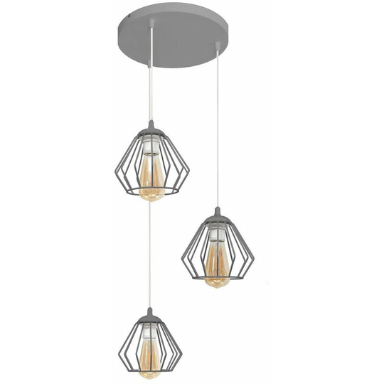 Helam Agat Cluster Pendant Ceiling Light Grey 38cm