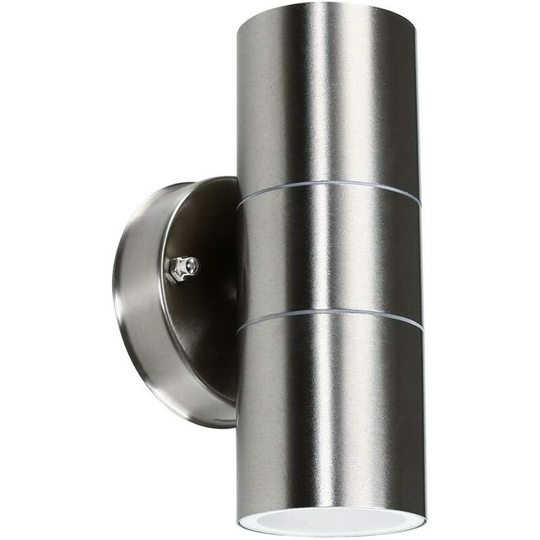 Stainless Steel Exterior Wall Light. Dual light beam. IP44. GU10.
