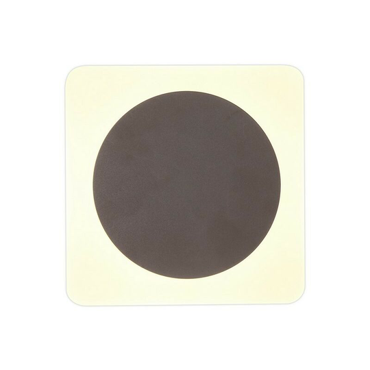 Magnetic Base Wall Lamp, 12W led 3000K 498lm, 15cm Round 19cm Square Centre, Coffee, Acrylic Frosted Diffuser - Luminosa Lighting