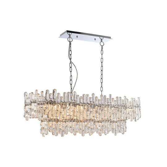 Endon Lighting Maya - Pendant Chrome Effect Plate & Clear Glass 12 Light Dimmable IP20 - E14