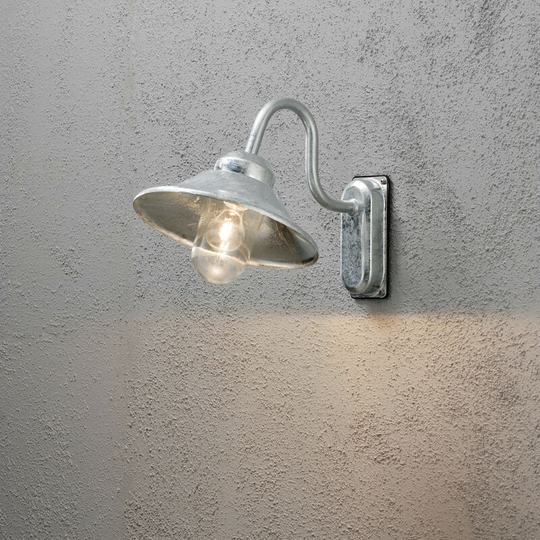 Konstsmide Vega Outdoor Classic Dome Aluminium Down Wall Light, IP44