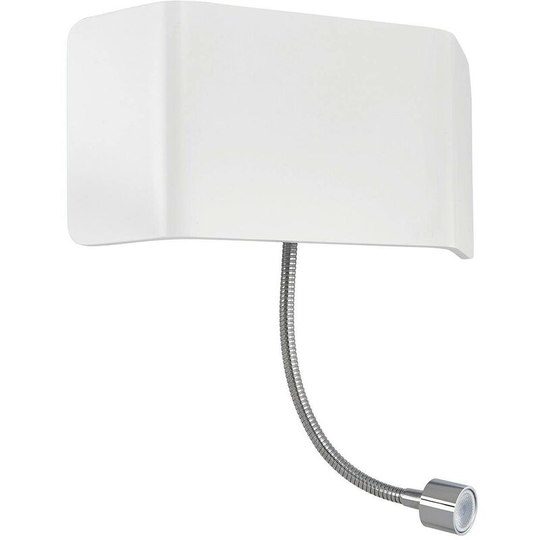 Endon Verona - 1 Light Indoor Wall Light Chrome, Matt White Paint