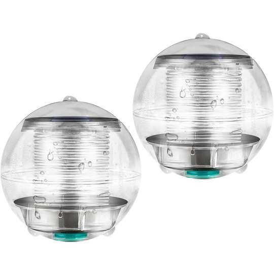 Aougo - Swimming Pool Light, 2 pcs 7 Colors Changing Solar Floating Pond Light, Waterproof Solar Powered Hanging Ball Light for Aquarium Bathtub Pond