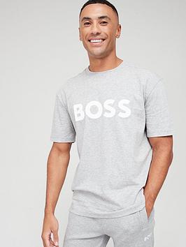 BOSS Tee 1 Large Logo T-Shirt - Light Grey , Light Grey, Size Xs, Men