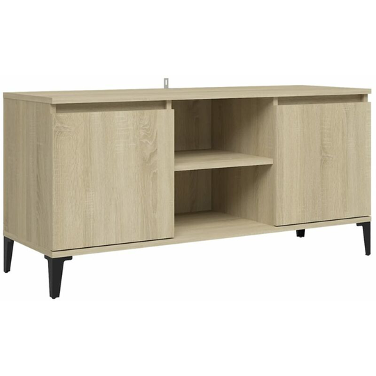 Tv Cabinet with Metal Legs Sonoma Oak 103.5x35x50 cm Vidaxl Brown