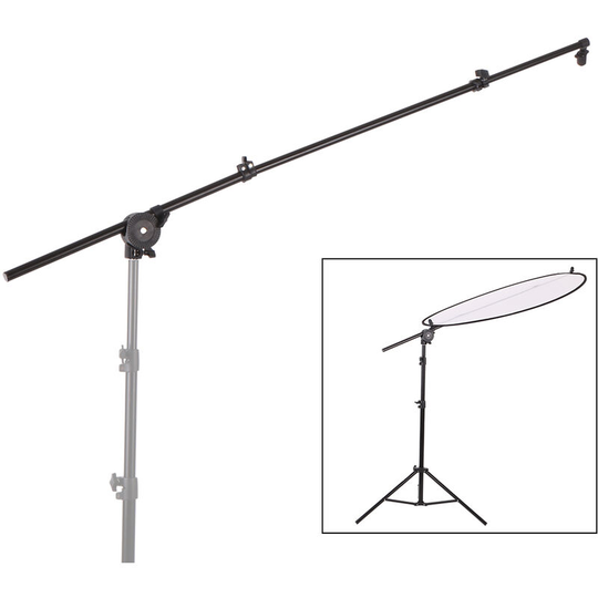 Extendable Photo Studio Photography Reflector Diffuser Holder Stand Boom Arm Support withClip Flexible Swivel Grip Head Clamp