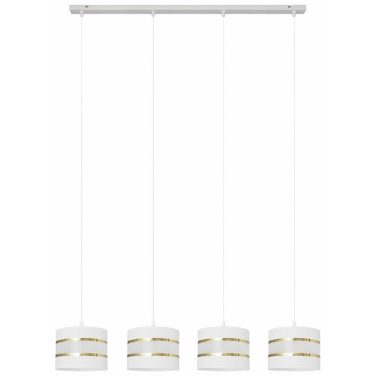 Helam Helen Straight Bar Pendant Ceiling Light White, Gold 100cm