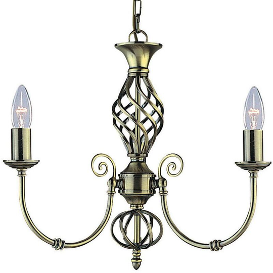 Searchlight Lighting - Searchlight Zanzibar - 3 Light Multi Arm Ceiling Pendant Antique Brass, E14