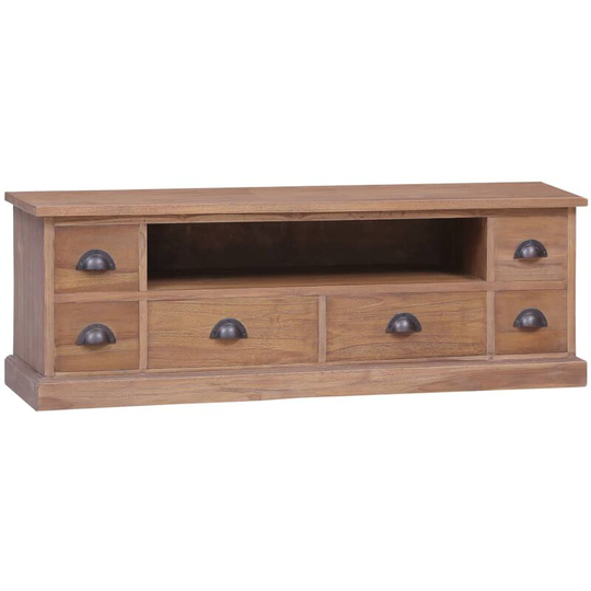 TV Cabinet 120x30x40 cm Solid Teak Wood - Brown
