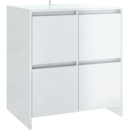 Sideboard High Gloss White 70x41x75 cm Engineered Wood Vidaxl White