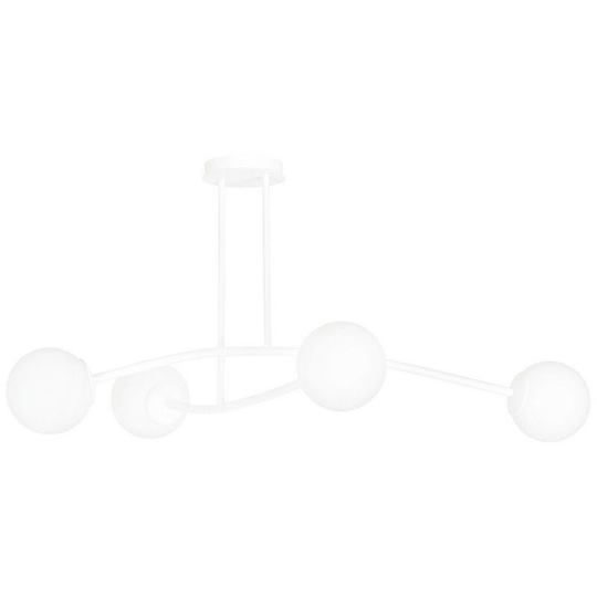 Emibig Halldor White Globe Ceiling Light with White Glass Shades, 4x E14