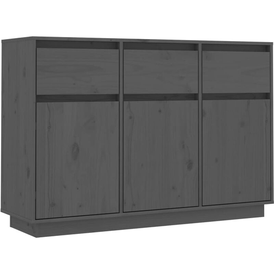 Sideboard Grey 110x34x75 cm Solid Wood Pine vidaXL - Grey