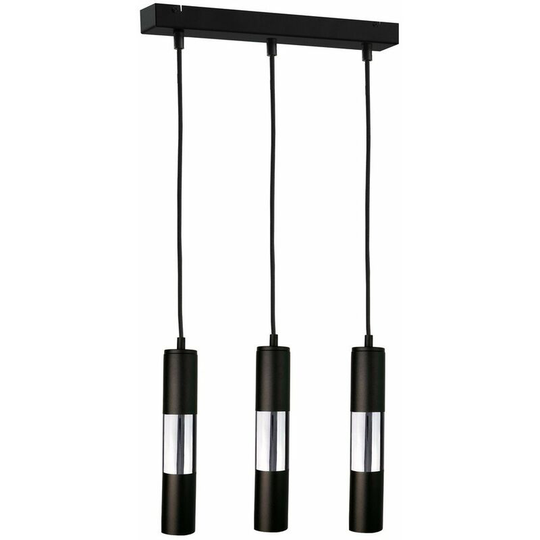 Keter Magnum Bar Pendant Ceiling Light Black, Silver, 50cm, 3x GU10