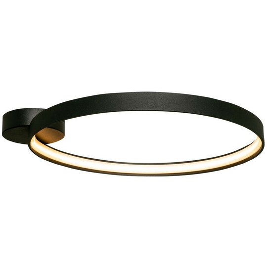 Zumaline Circle Integrated led Semi Flush Light, Matt Black, 5520lm, 3000K