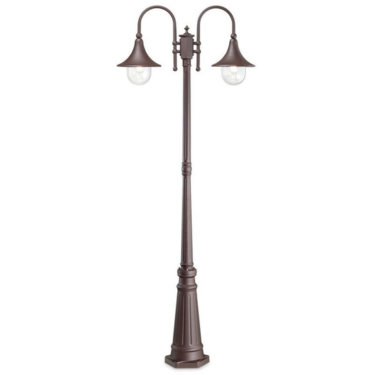 Ideal Lux Lighting - Ideal Lux cima - Outdoor Lamp Post 2 Lights Coffee IP43, E27