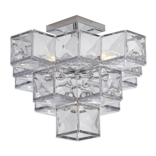 Searchlight glacier - 5 Light Acryclic Semi Flush Ceiling Light - Chrome