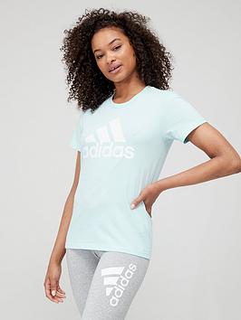 adidas Essentials Big Logo T-Shirt - Light Blue, Light Blue, Size 2Xs, Women