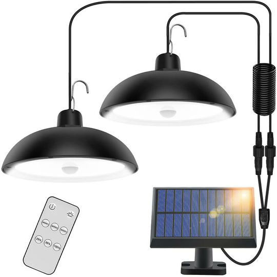 Aougo - Solar Light Outdoor, 78 led 4 Mode Solar Light with Motion Sensor, Remote Control, 360° Adjustable Solar Panel, 3 Brightness, IP65 Waterproof