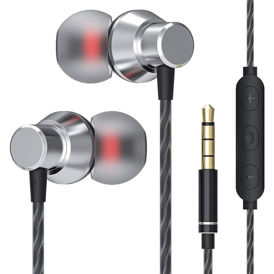 FVO - In-Ear Headphones, Wired Headphones with Microphone, Volume Control and Pure Sound, Compatible with Most Devices with 3.5mm Headphone Jack
