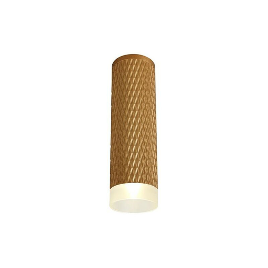 1 Light 20cm Surface Mounted Ceiling GU10, Champagne Gold, Acrylic Ring - Luminosa Lighting
