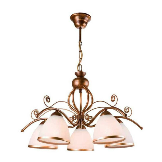 Lamkur Lighting - Retro Multi Arm Pendant Ceiling Light Brown, 5x E27