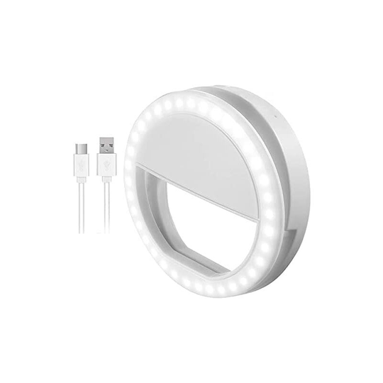 Selfie Ring Light, Selfie Ring Light with LED Light for Camera, Rechargeable 36 LED Fill Light, 3 Level Adjustable Brightness, Video Light, Night