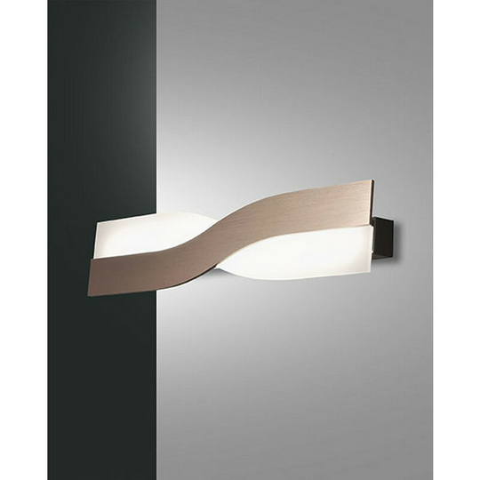 Fabas Luce Riace Integrated led Wall Light Satin Bronze Glass